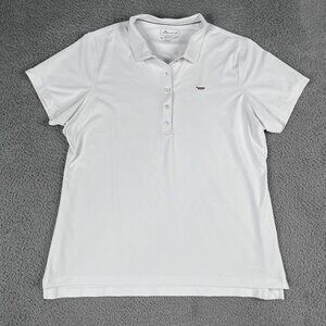Peter Millar Womens UPF 50+ White Golf Polo Shirt Sz XL